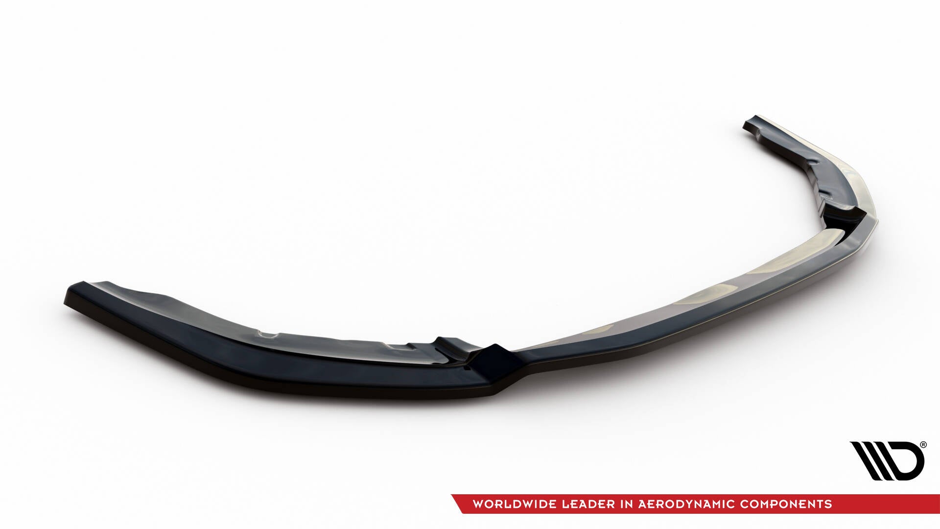 Front splitter til Suzuki Vitara S MK2 V.1 med buet, sort design og profilerte kanter mot hvit bakgrunn.