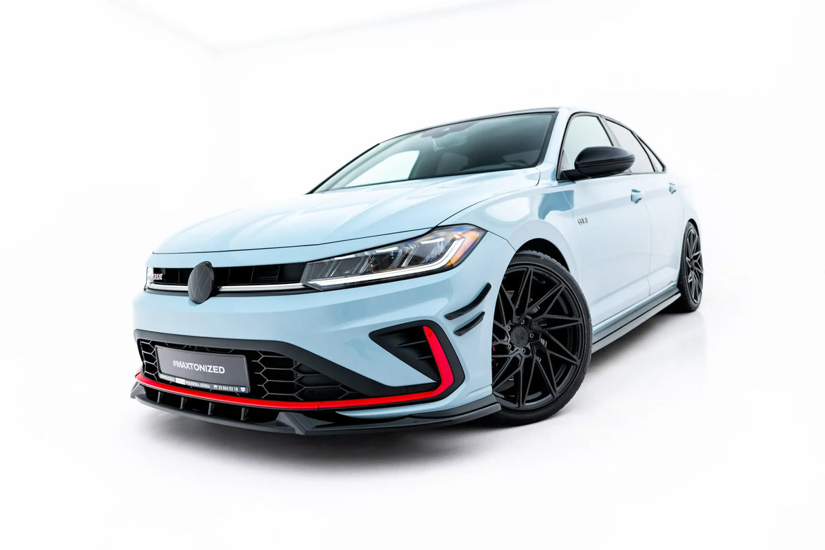 Frontsplitter til Volkswagen Jetta GLI Mk7 Facelift 2 i blank sort ABS-plast