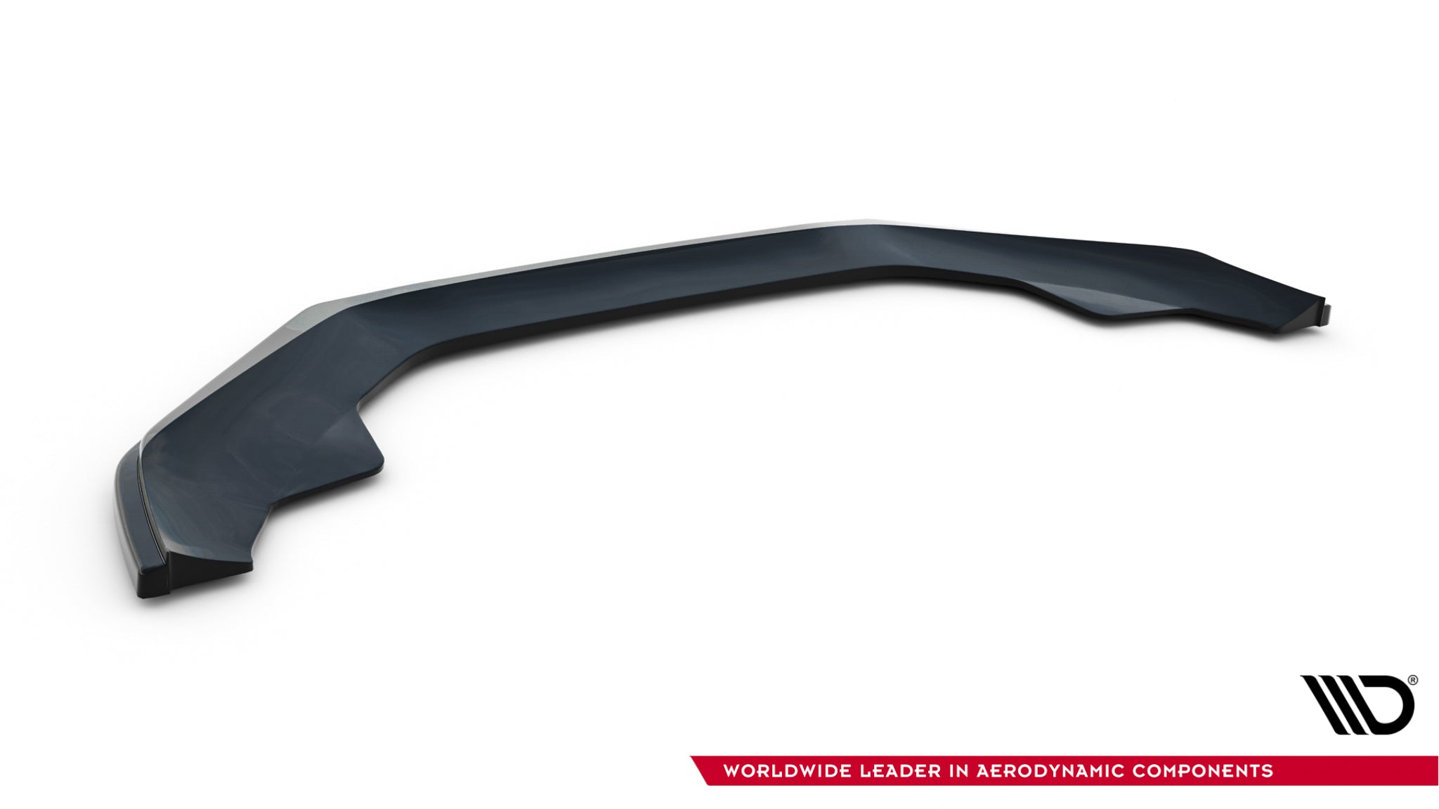 Frontspoiler Audi A4 B8 FL V.2 i svart plast, sett skrått ovenfra mot hvit bakgrunn.