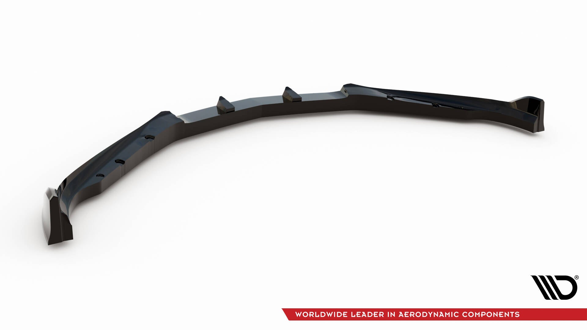 Front lip for Chevrolet Camaro SS MK6 Facelift V.2, sort plast med blank finish og aerodynamiske linjer.