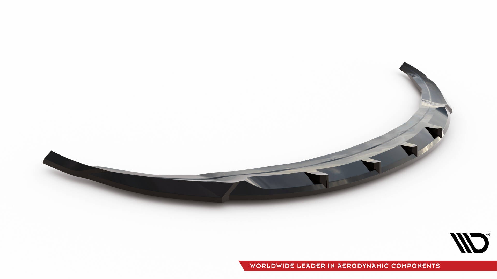 Front splitter til Tesla Model 3 Project Highland Facelift V.2 med markerte kanter og luftspalter.