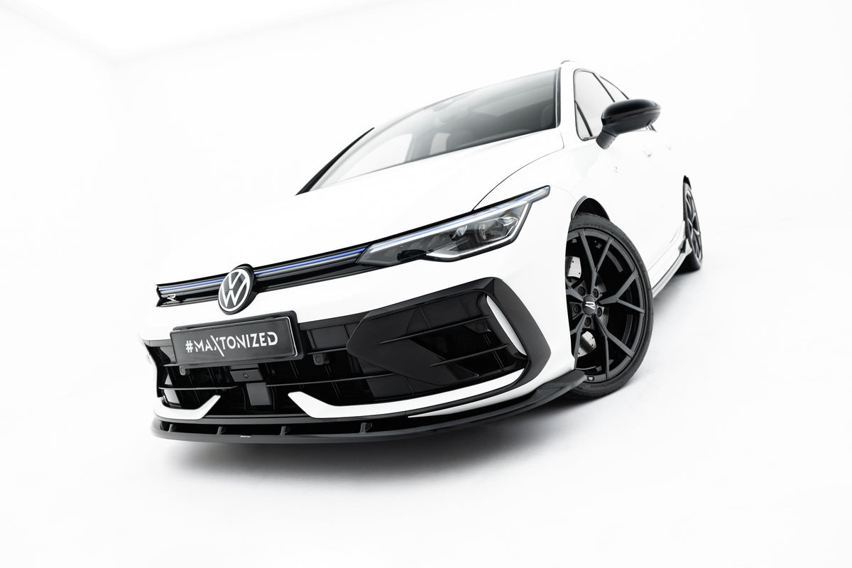 Frontsplitter V.2 i blank sort ABS til Volkswagen Golf R Variant Mk8 Facelift
