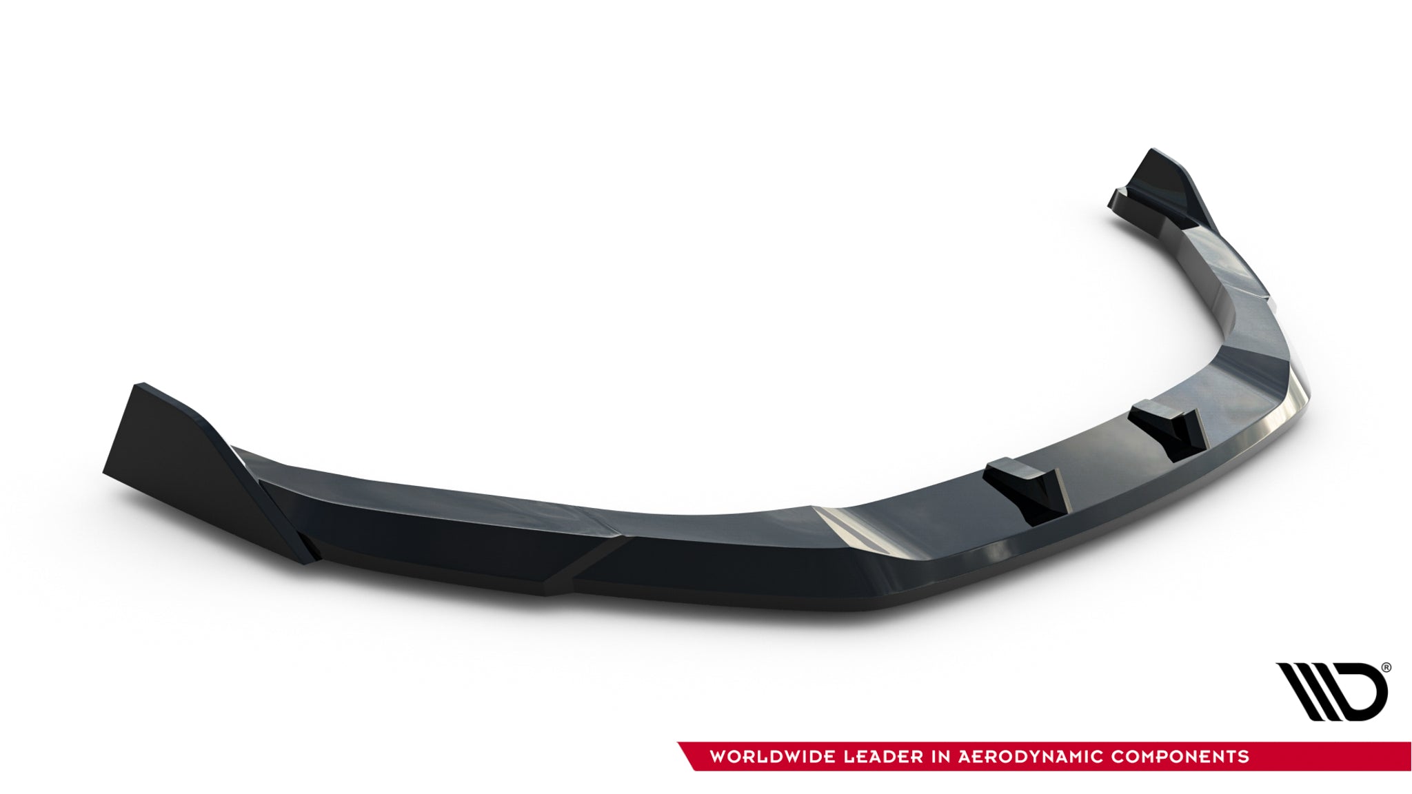 Front splitter Subaru BRZ MK2 V.3 i sort, glanset plast med markante vinkler og aerodynamiske detaljer.