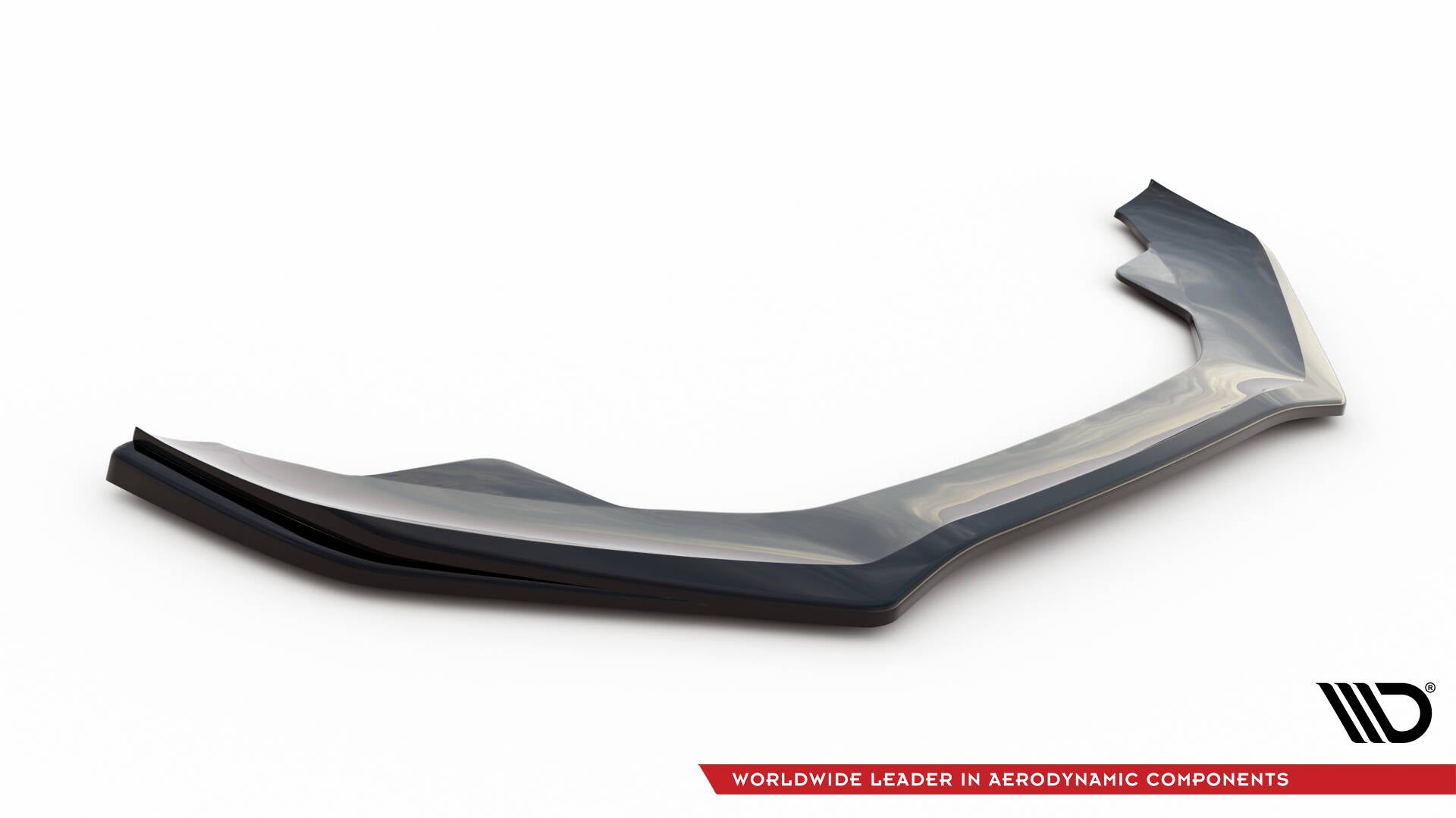 Spoiler til Audi A4 S4 B8 Facelift S-Line V.4 med blank finish og aerodynamisk design, sett skrått forfra.