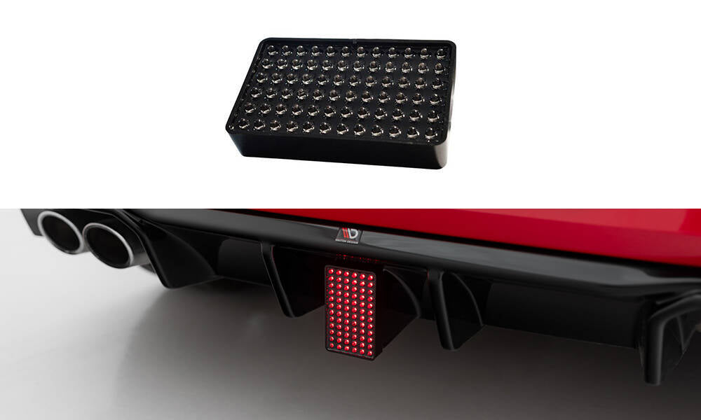 LED bremselys for VW Golf R MK7 Facelift med monteringsbrakett, sett ovenfra