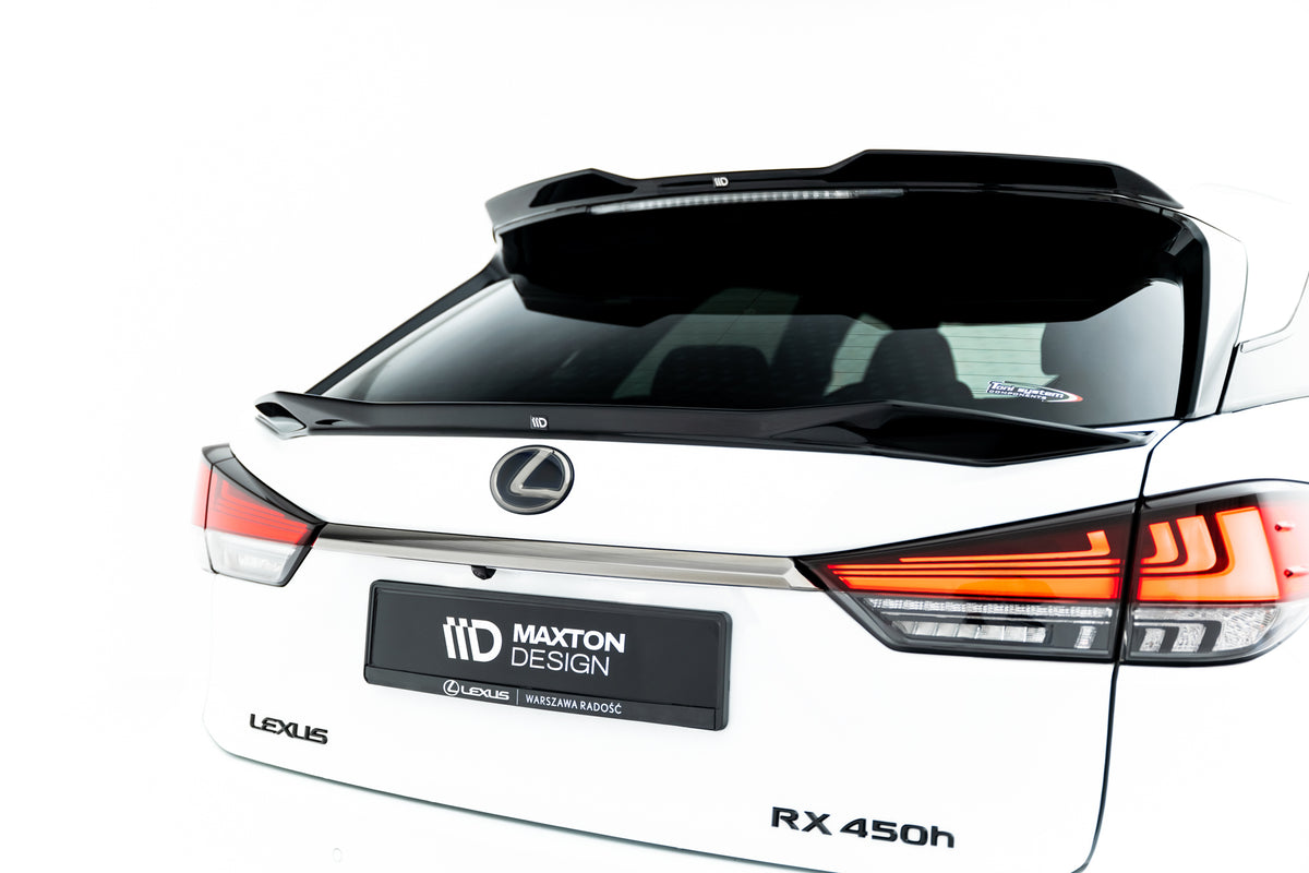 Spoiler Cap 3D i blank sort ABS til Lexus RX F-Sport Mk4 Facelift