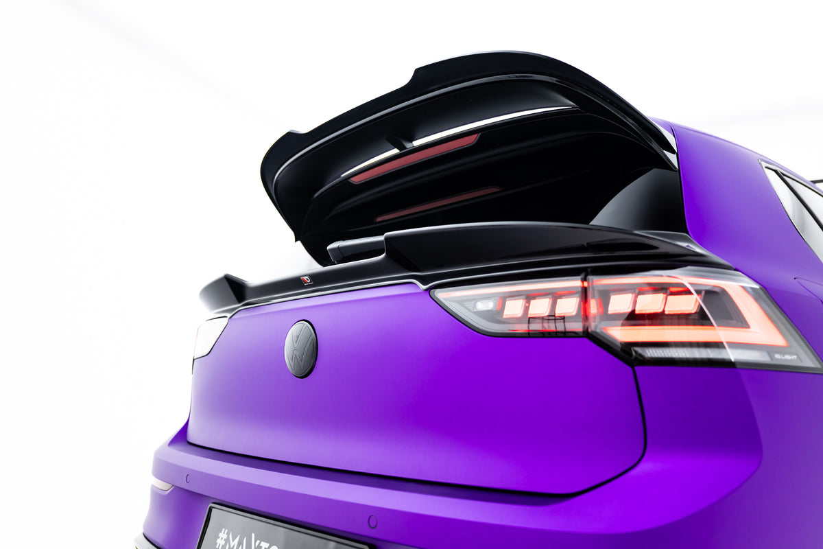 Nedre Spoiler Cap 3D i blank sort til Volkswagen Golf R Mk8 Facelift