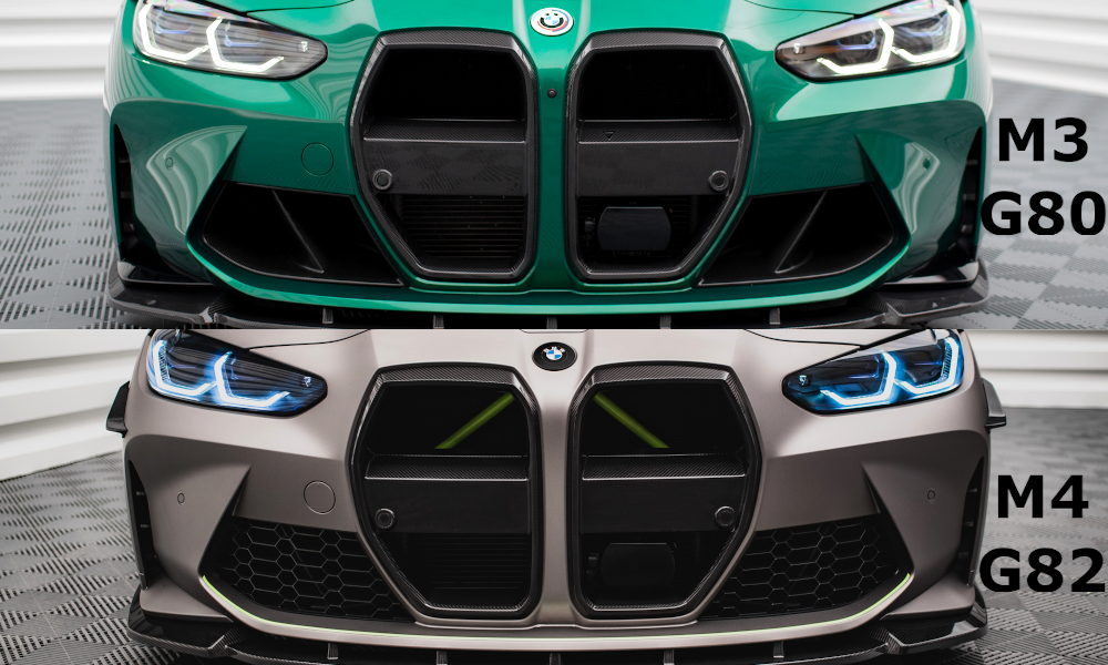 Frontgrill i prepreg karbonfiber for BMW M4 G82 sett forfra