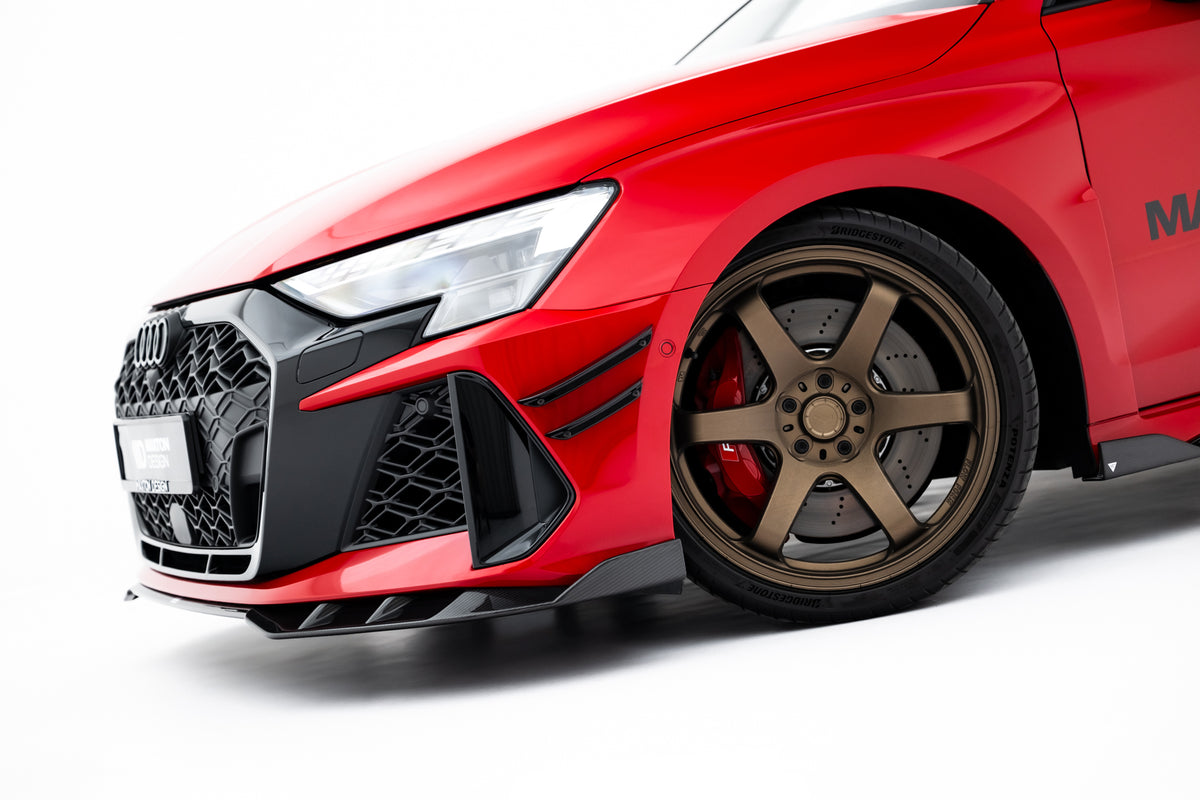 Frontsplitter fra Maxton Carbon FD til Audi RS3 8Y Facelift sett fra siden