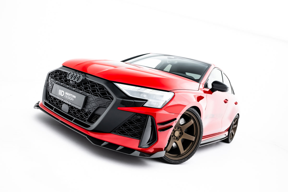 Karbon frontsplitter til Audi RS3 8Y Facelift som dekker nedre frontfanger
