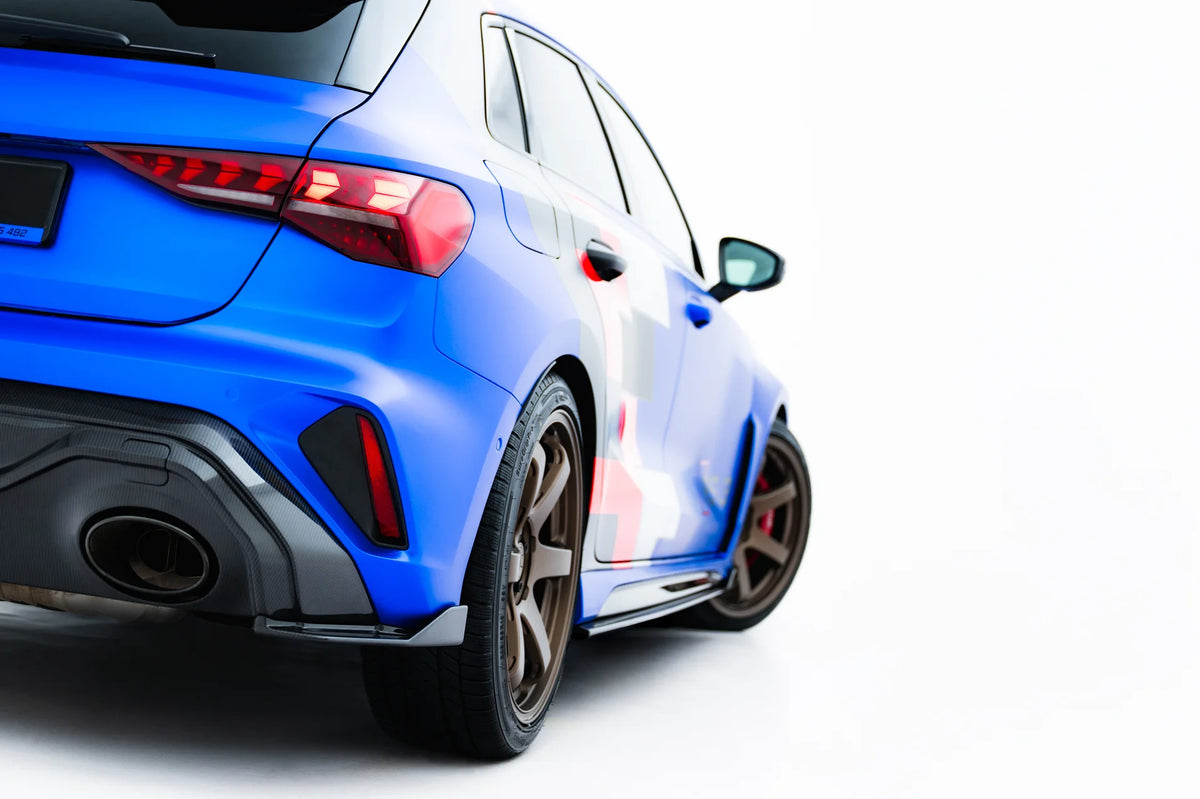 Sidesplittere bak i karbonfiber til Audi RS3 Sportback 8Y Facelift