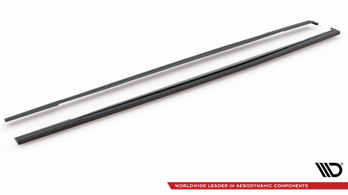 Maxton Carbon SD sideskjørt til Audi RS7 C8 mot lys bakgrunn