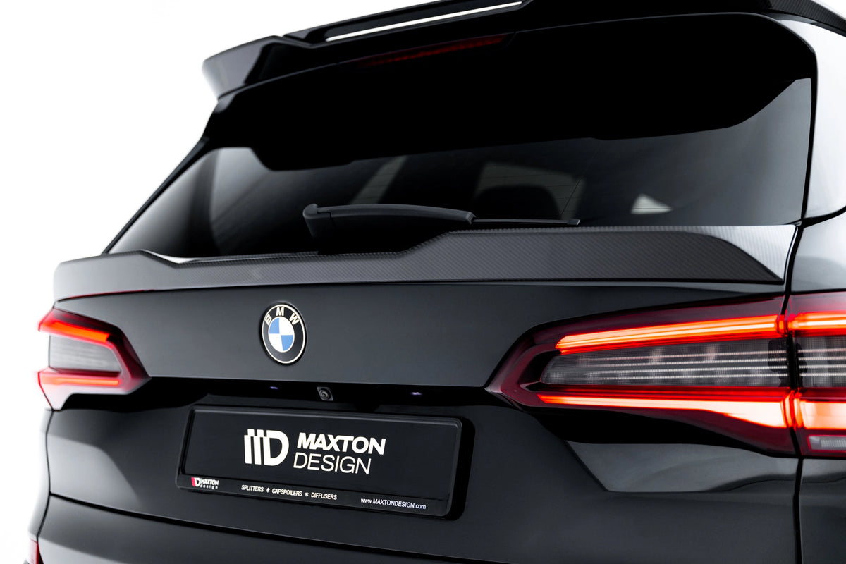 Karbon hekkspoiler nedre til BMW X5 M-Pack G05 sett bakfra