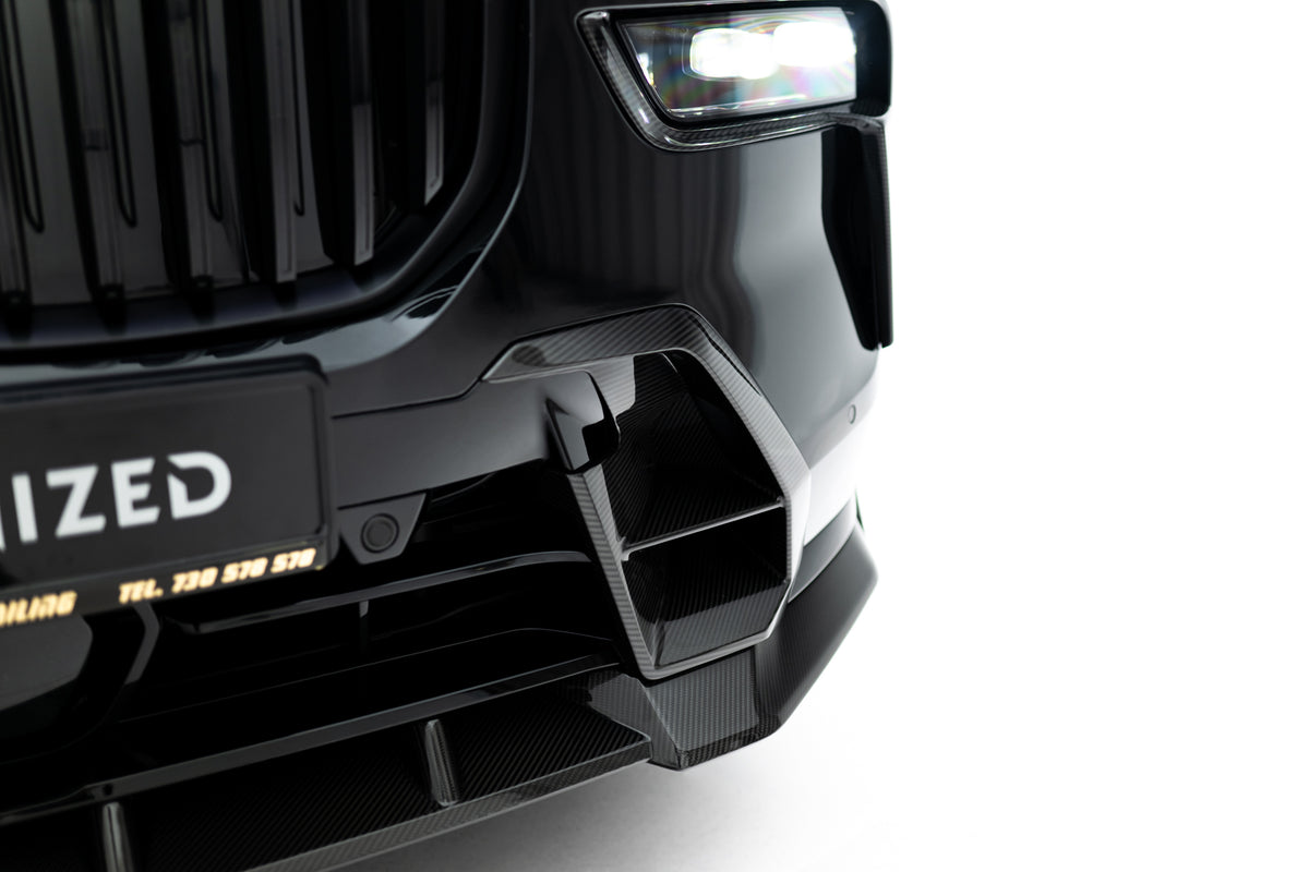 Sideventiler i prepreg karbon til frontfangeren på BMW X7 G07 Facelift