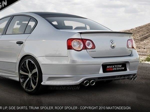 Bakspoiler i glassfiber for VW Passat B6 sedan, sett ovenfra