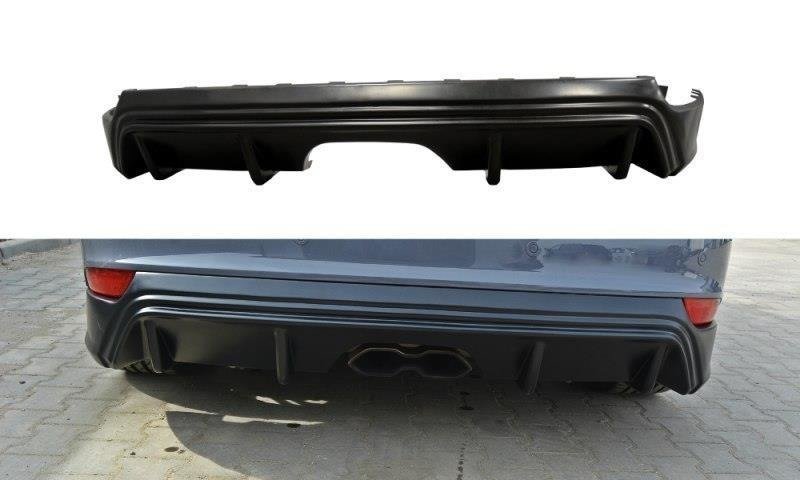Diffuser med RS-look til Ford Focus ST MK3 Facelift sett bakfra