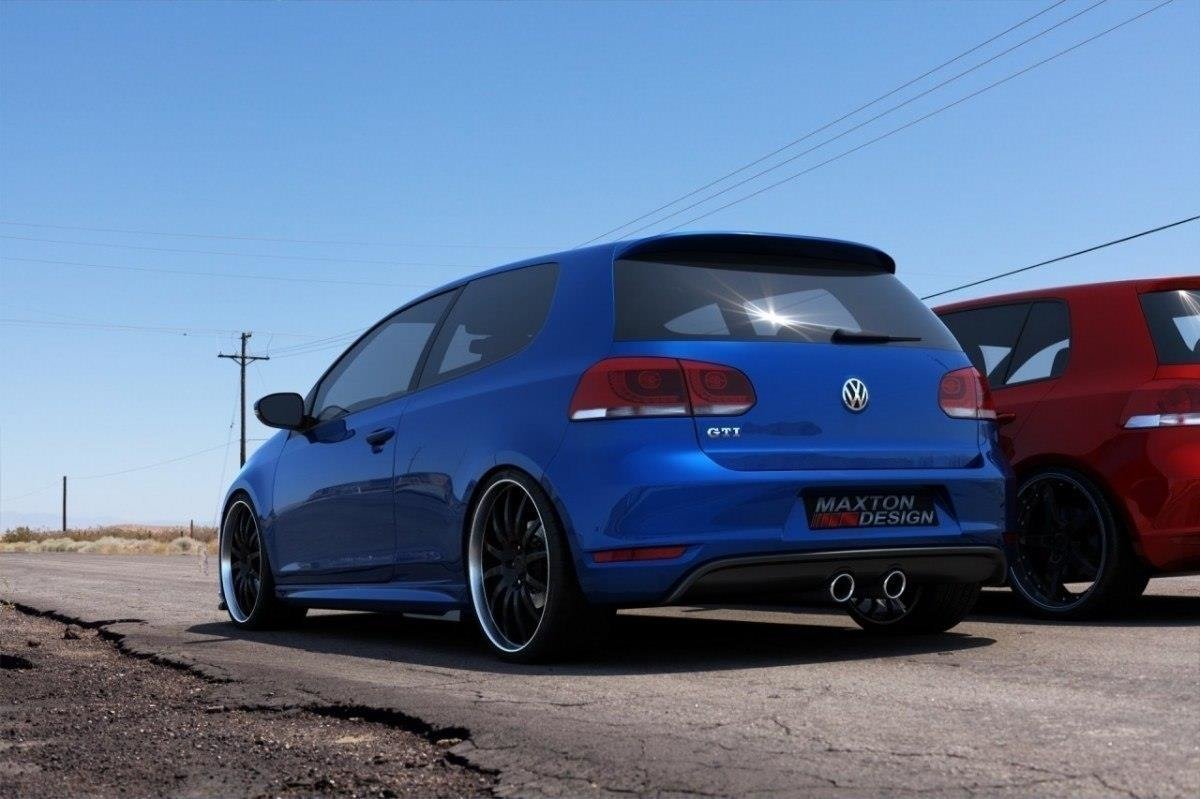 Støtfangerskjørt Valance Bak Vw Golf V R32 Look For Vw Golf VI Gti vist montert