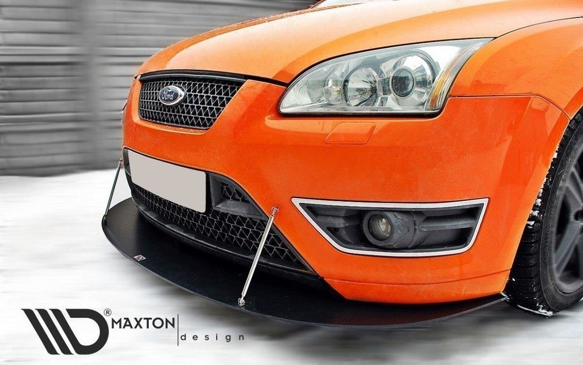 Frontsplitter i matt ABS til Ford Focus ST Mk2 sett forfra