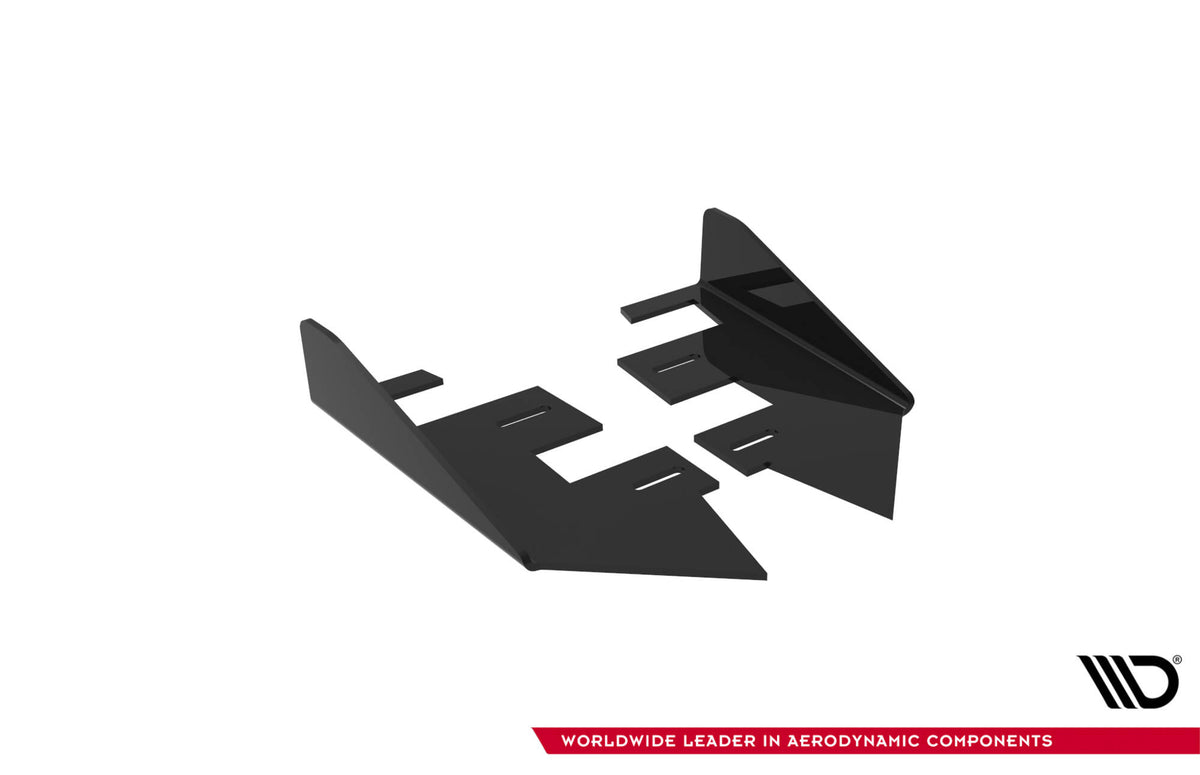 Bakre sideflap i matt sort for Audi A3 8Y som gir diffusor-området et aggressivt design