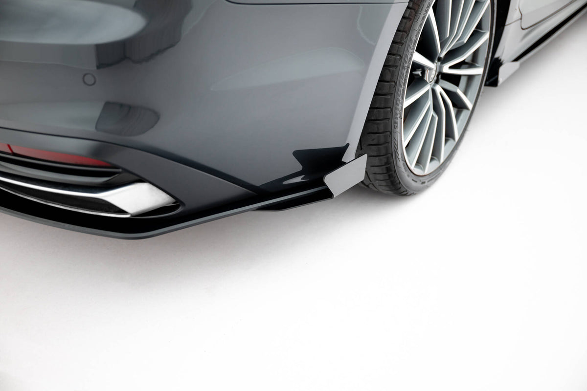 Sideflaps bak til Audi A5 F5 Facelift i matt svart ABS-plast sett ovenfra