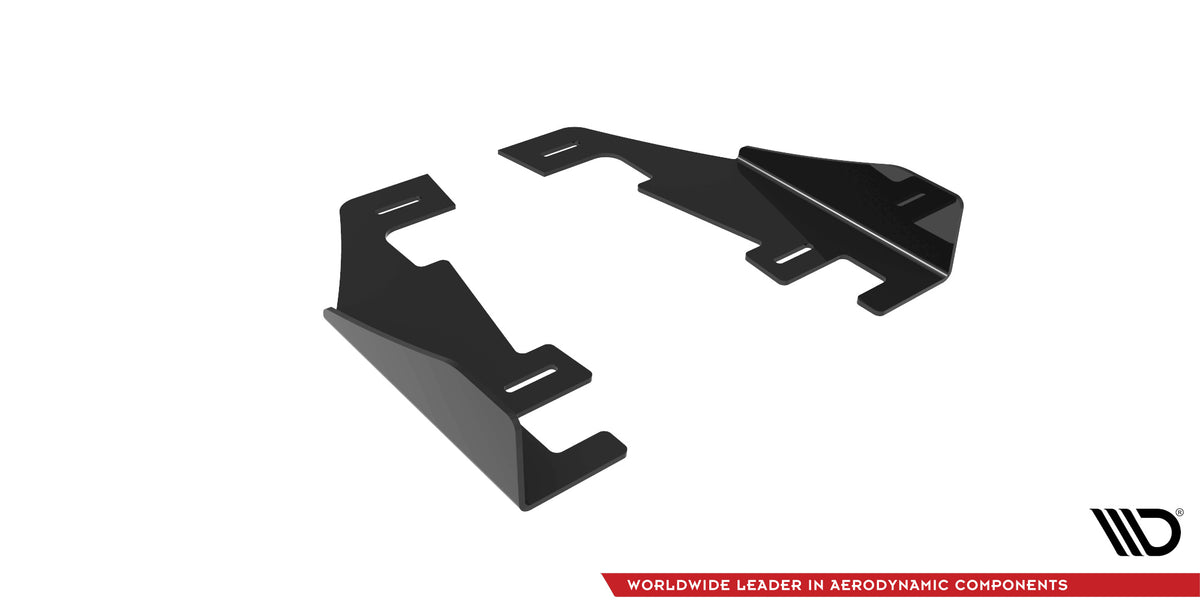 Sort sideflaps bak V1 for Audi RS3 8Y vist fra skrå vinkel med synlig 10mm profil