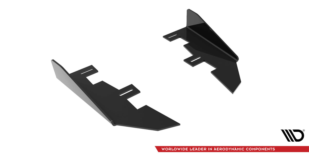 Nærbilde av sideflap bak til Honda Civic Type-R med rød kjernefarge synlig