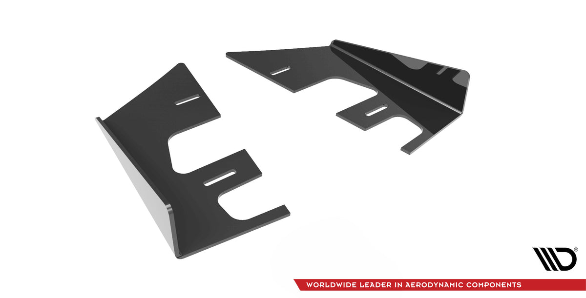 Bakre sideflaps Mazda 3 MPS Mk1 med beskyttelsesfolie, sett ovenfra