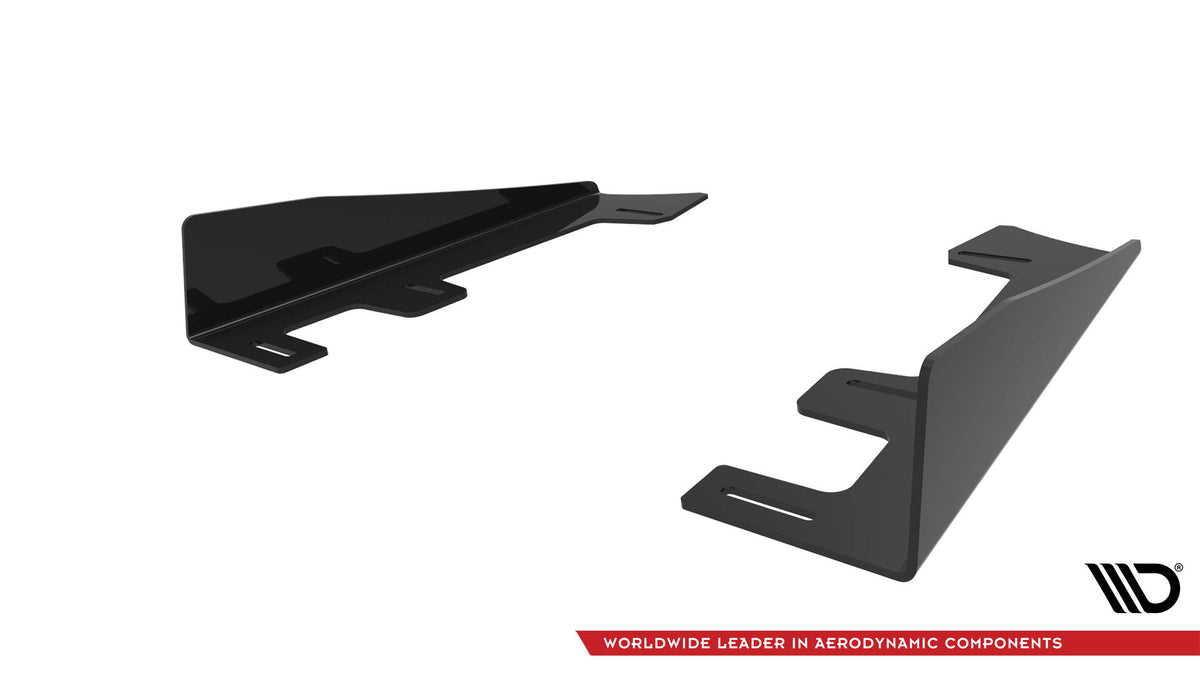 Par med sideflaps bak til WRX STI MK1 med matt svart finish, sett ovenfra
