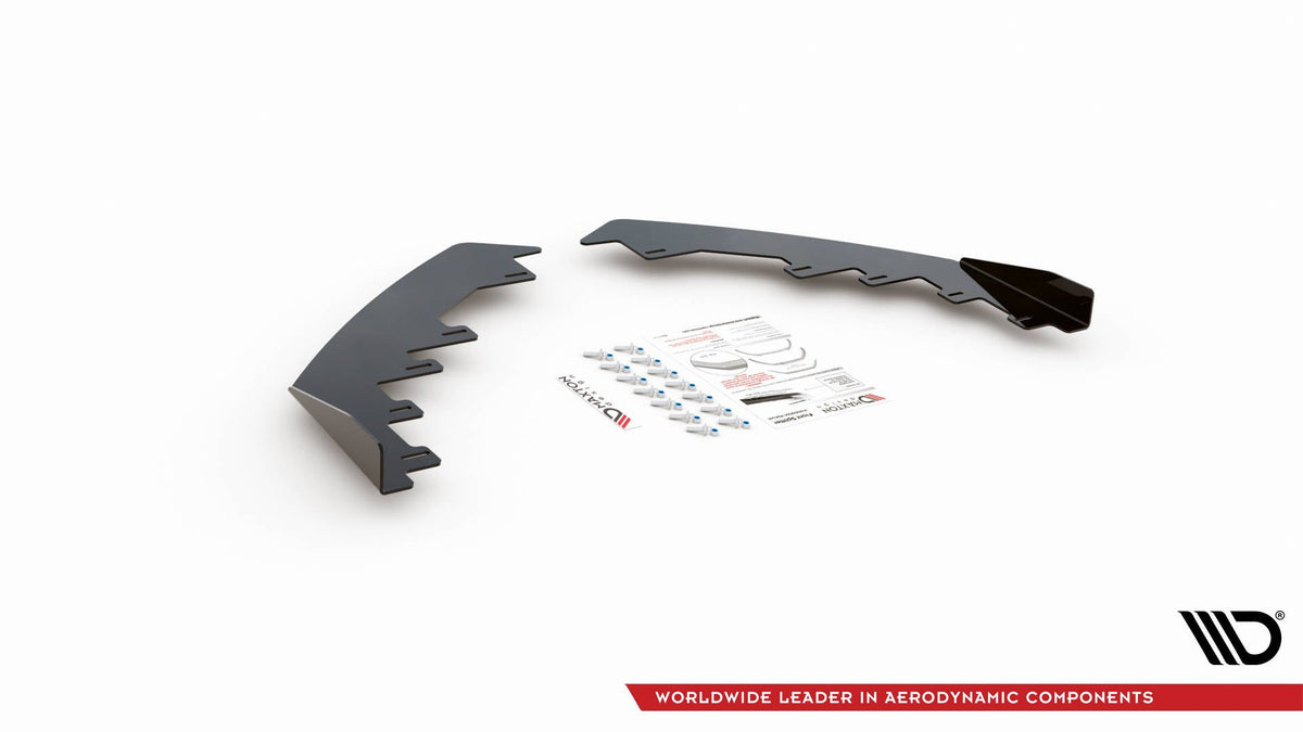 Emballasje og innhold for M-Maxton sideflaps bak til VW Arteon R-Line med monteringsdeler