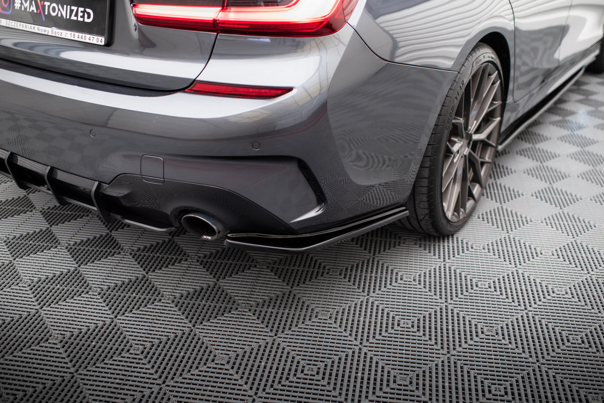 Bakre sideflaps fra Maxton Design til BMW 3-Serie G20 M-Pakke, sett ovenfra