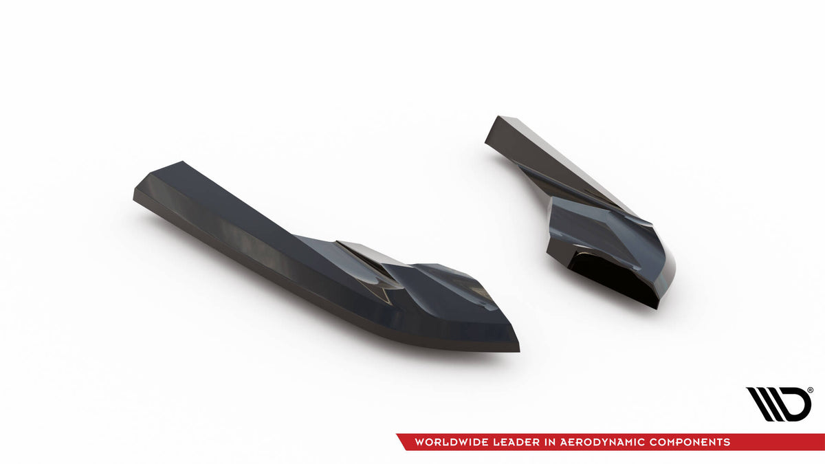 Maxton Design sideflaps bak for Porsche Taycan Cross Turismo 4S i sort ABS-plast, produktbilde