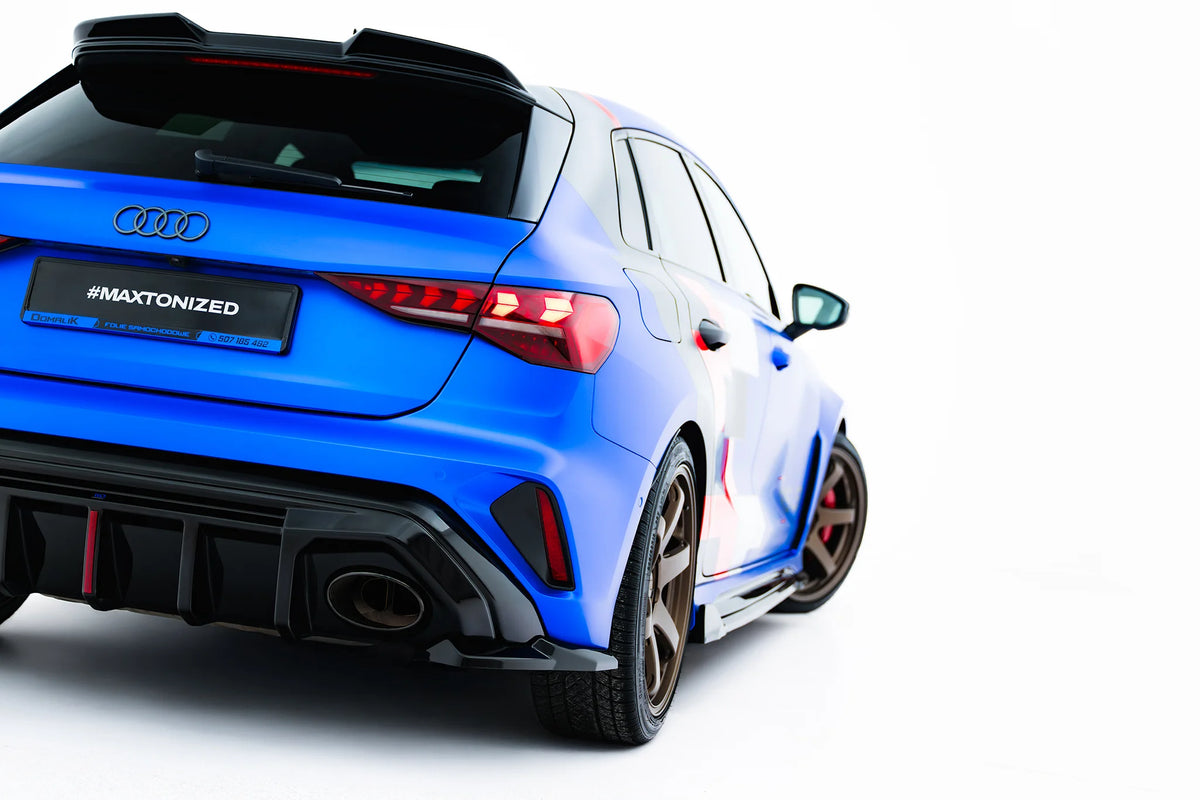 Sidesplittere Bak i blank sort ABS til Audi RS3 Sportback 8Y Facelift