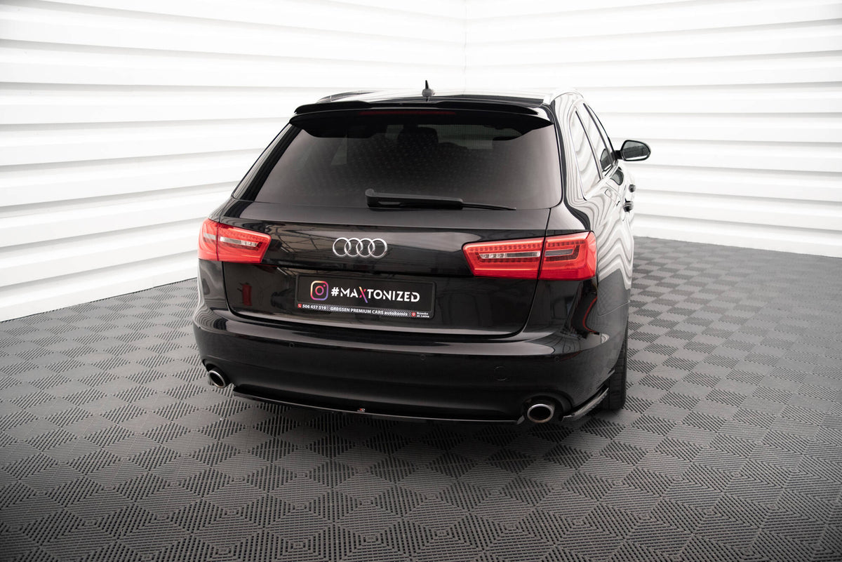 Bakre sideflaps V.2 til Audi A6 C7 montert på bil, sett bakfra