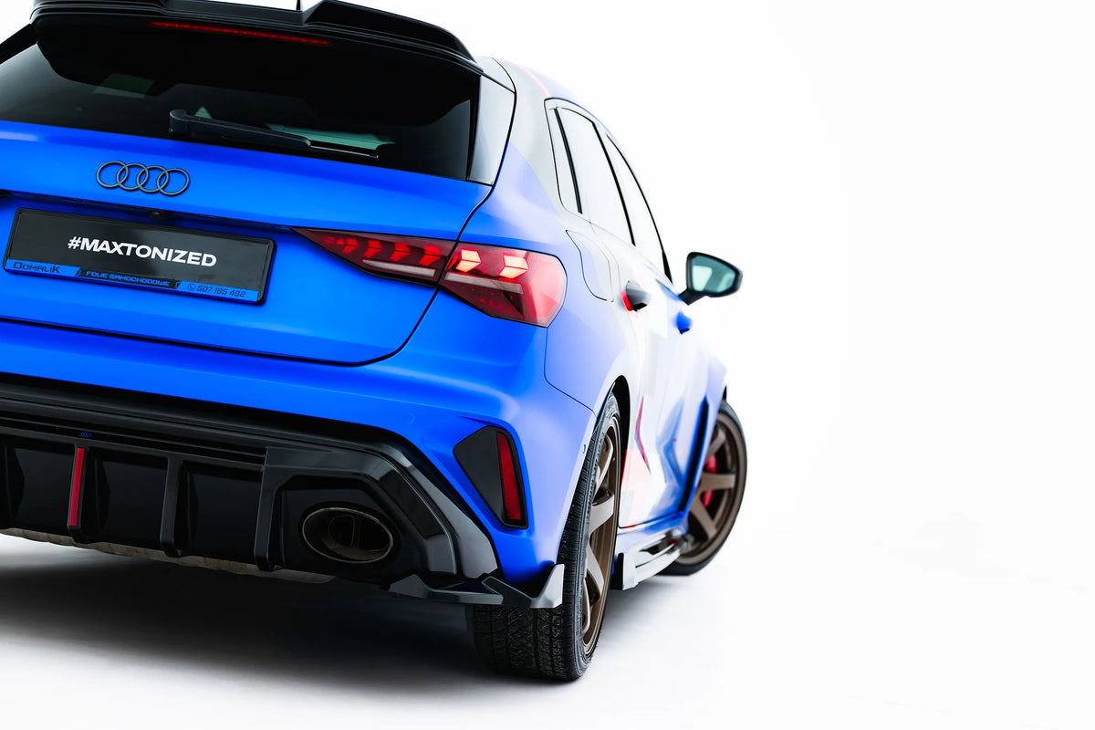 Sidesplittere Bak V.2 i blank sort ABS til Audi RS3 Sportback 8Y Facelift