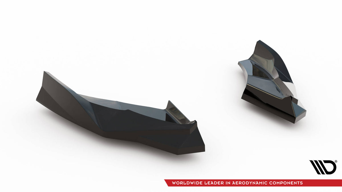 Bakre sideflaps V.2 til Audi S3 8Y Facelift sett fra siden med aggressive linjer og tight montering