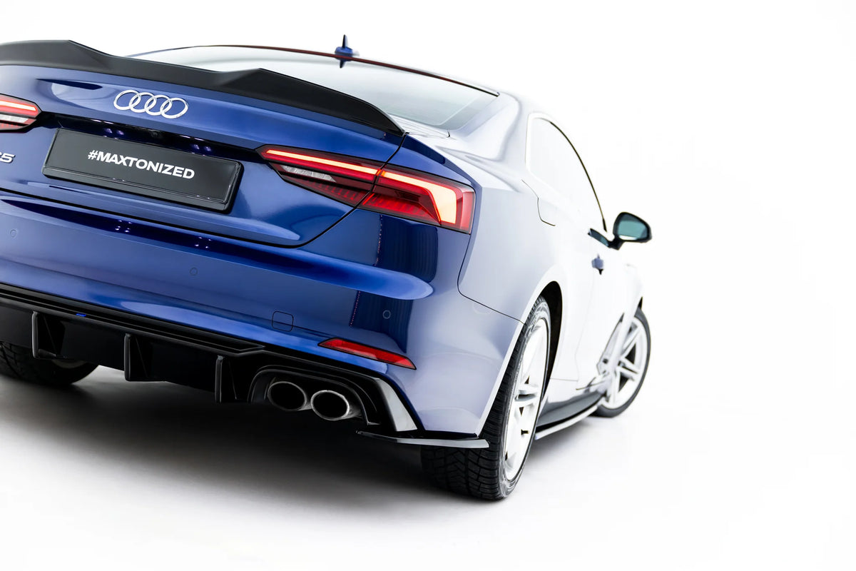 Sidesplittere Bak til Audi S5 Coupe F5 i ABS Gloss Black montert på bakfangeren