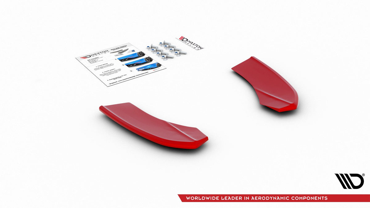 Sideflaps bak i rød finish på Hyundai i30 N Mk3, sidevisning