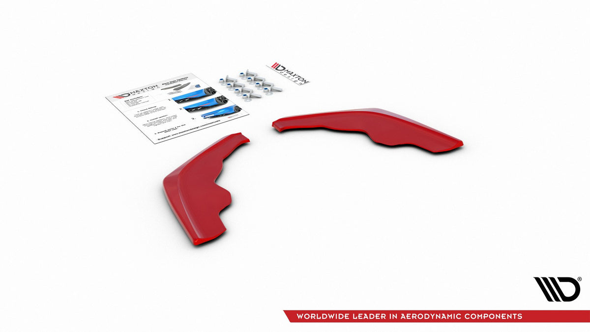 Sideflaps bak BMW 1-serie F40 V.2 rød – bakvinkel montert