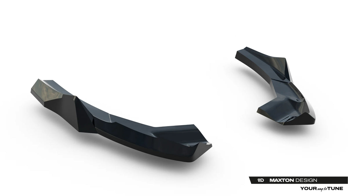 Detalj av UV-bestandig Gloss Black-finish på sidesplitter bak til RS3 8Y