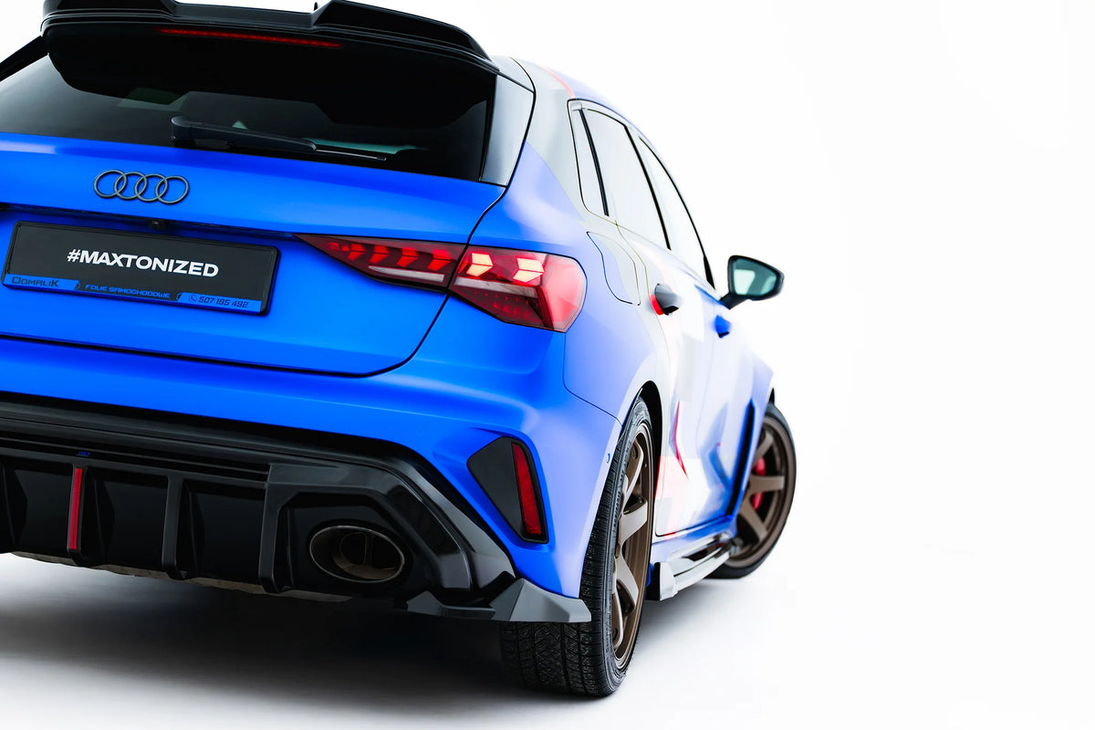 Sidesplittere Bak V.3 i blank sort ABS til Audi RS3 Sportback 8Y Facelift
