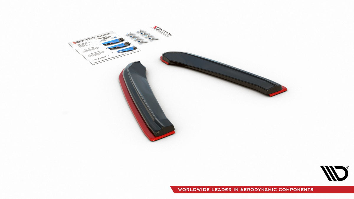 Bakre sideflap V.4 med rød dekorstripe for Seat Leon Cupra FL Sportstourer