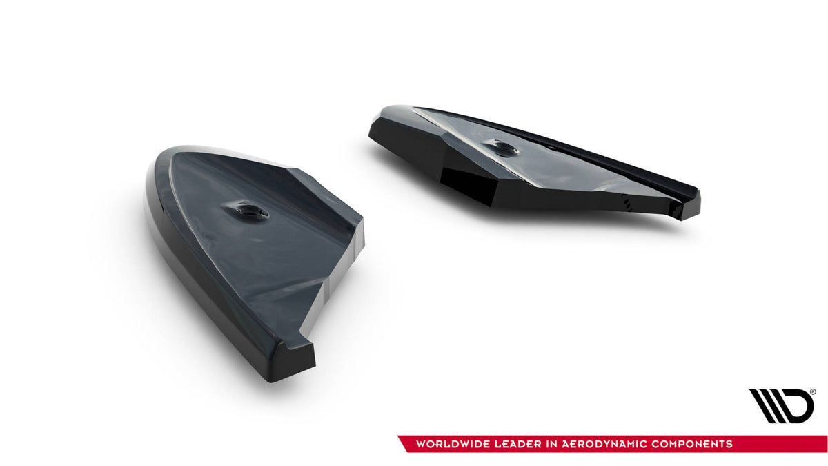 Bakre sidesplitter for T-Roc R MK1, detaljbilde av blank svart overflate