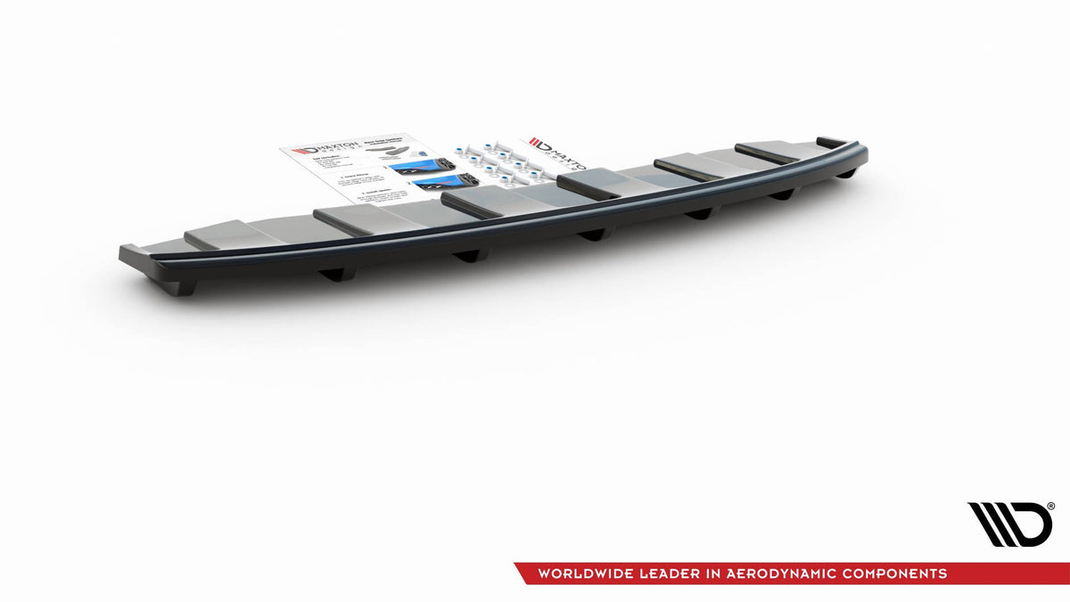 Sentersplitter Bak (Med vertikale finner) Audi A6 C7 S-Line Avant Exhaust 2X1 vist montert