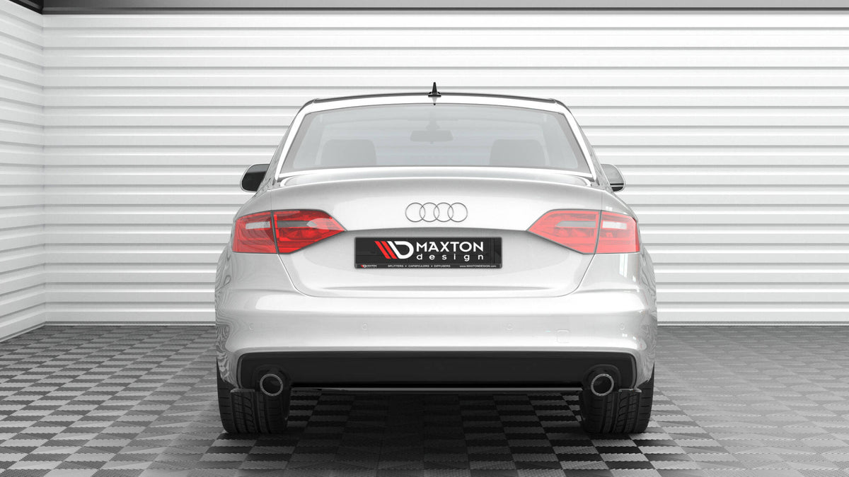 Hekk-diffuser til Audi A4 S-Line B8 Facelift sett ovenfra på flat overflate