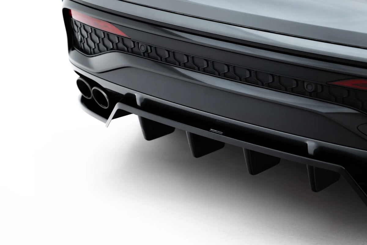 Diffuser i blank sort ABS-plast for Audi SQ5 Sportback Mk3 sett bakfra