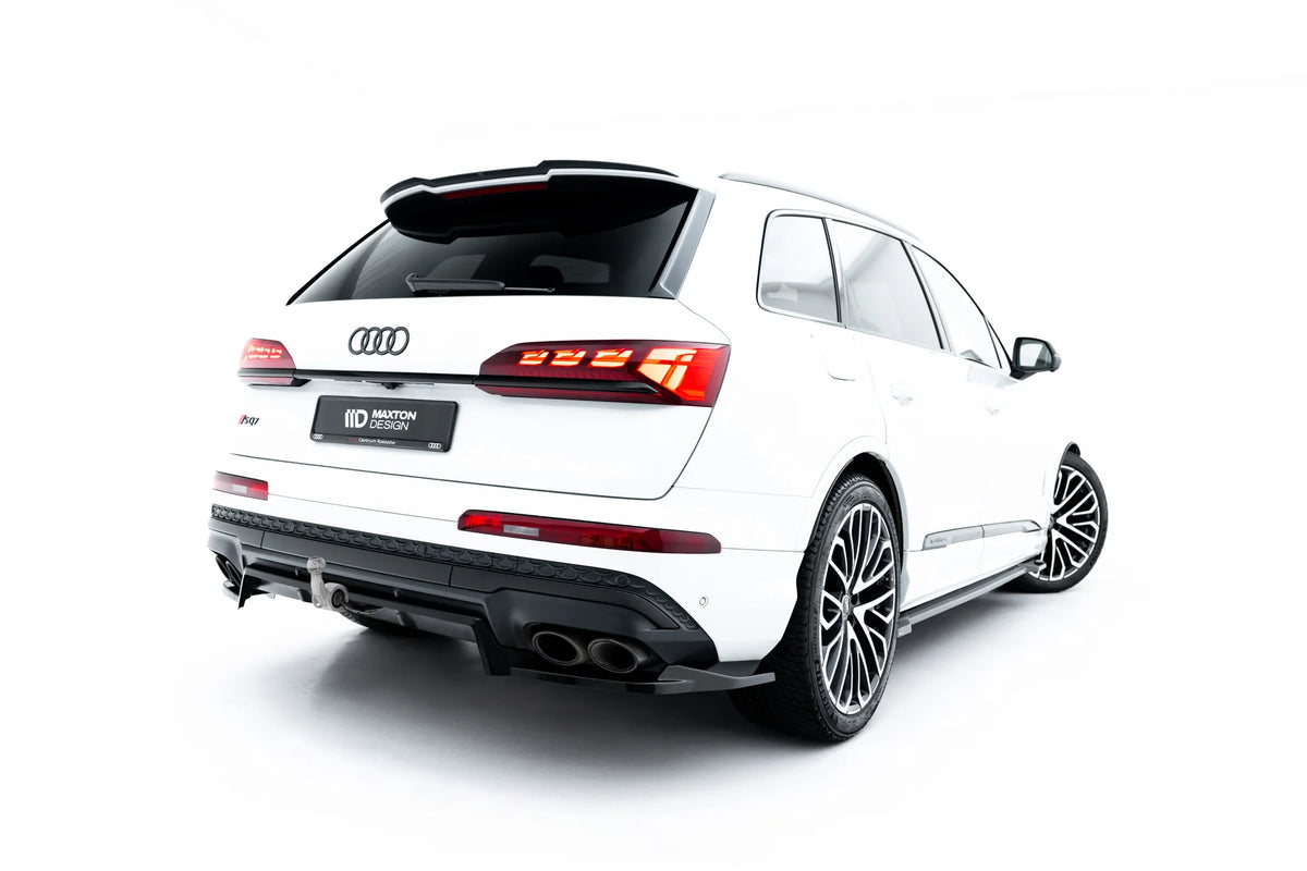 Nærbilde av vertikale ribber på baksplitter for Audi SQ7 Mk2 Facelift 2