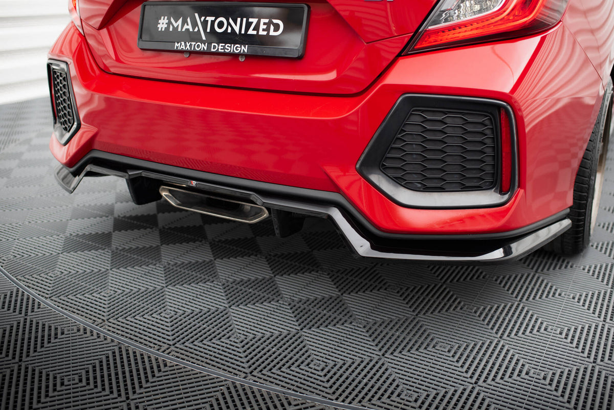 Diffuser med vertikale ribber til Honda Civic Si MK10 sett bakfra