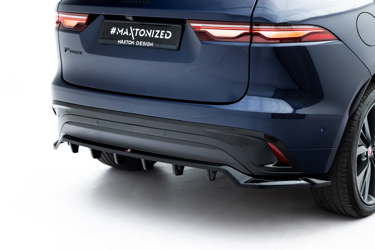 Bakre diffuser med vertikale stenger for Jaguar F-Pace R-Sport MK1 Facelift, sett bakfra