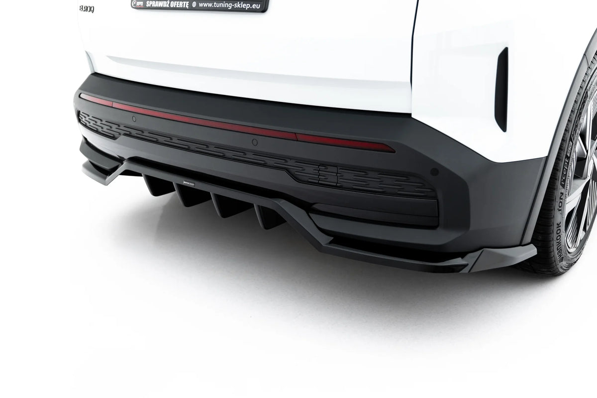 Baksplitter med diffuserfinner til Skoda Elroq RS Mk1 sett bakfra