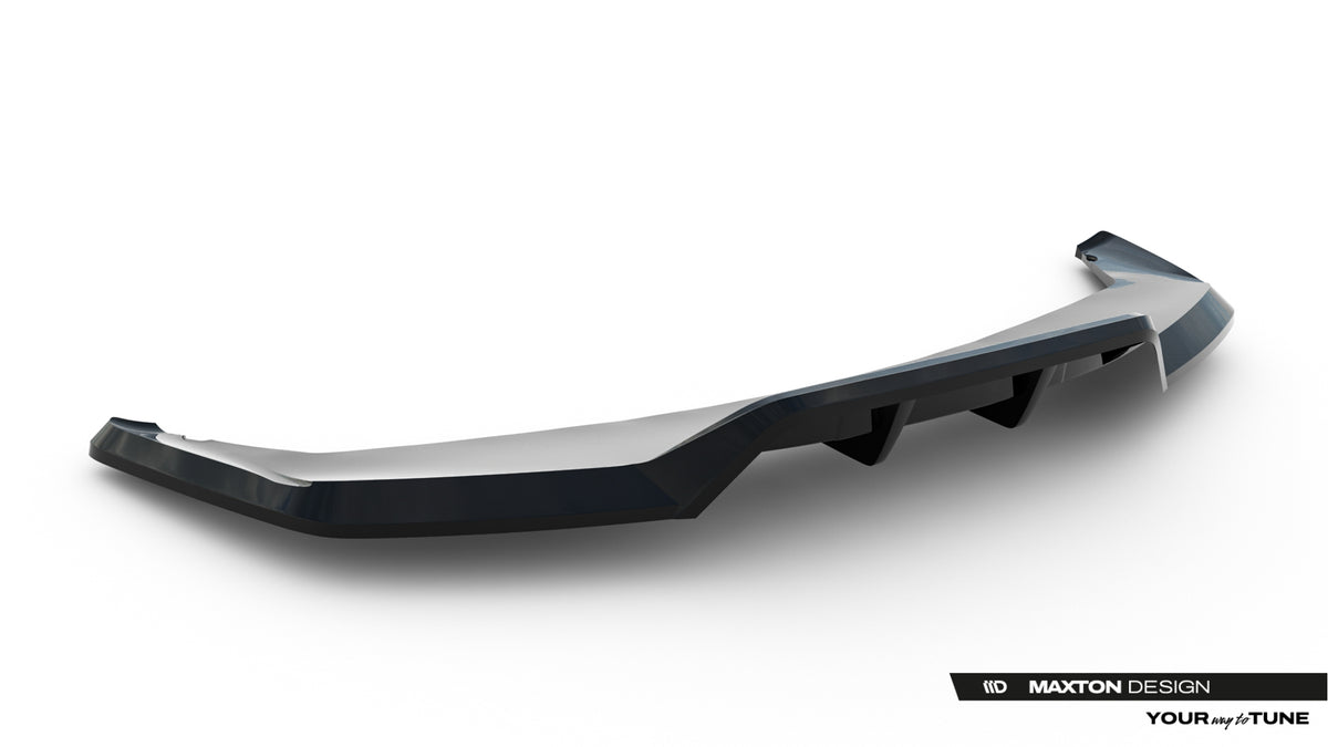 Detaljbilde av hekksplitter med Gloss Black-finish til Tesla Model Y